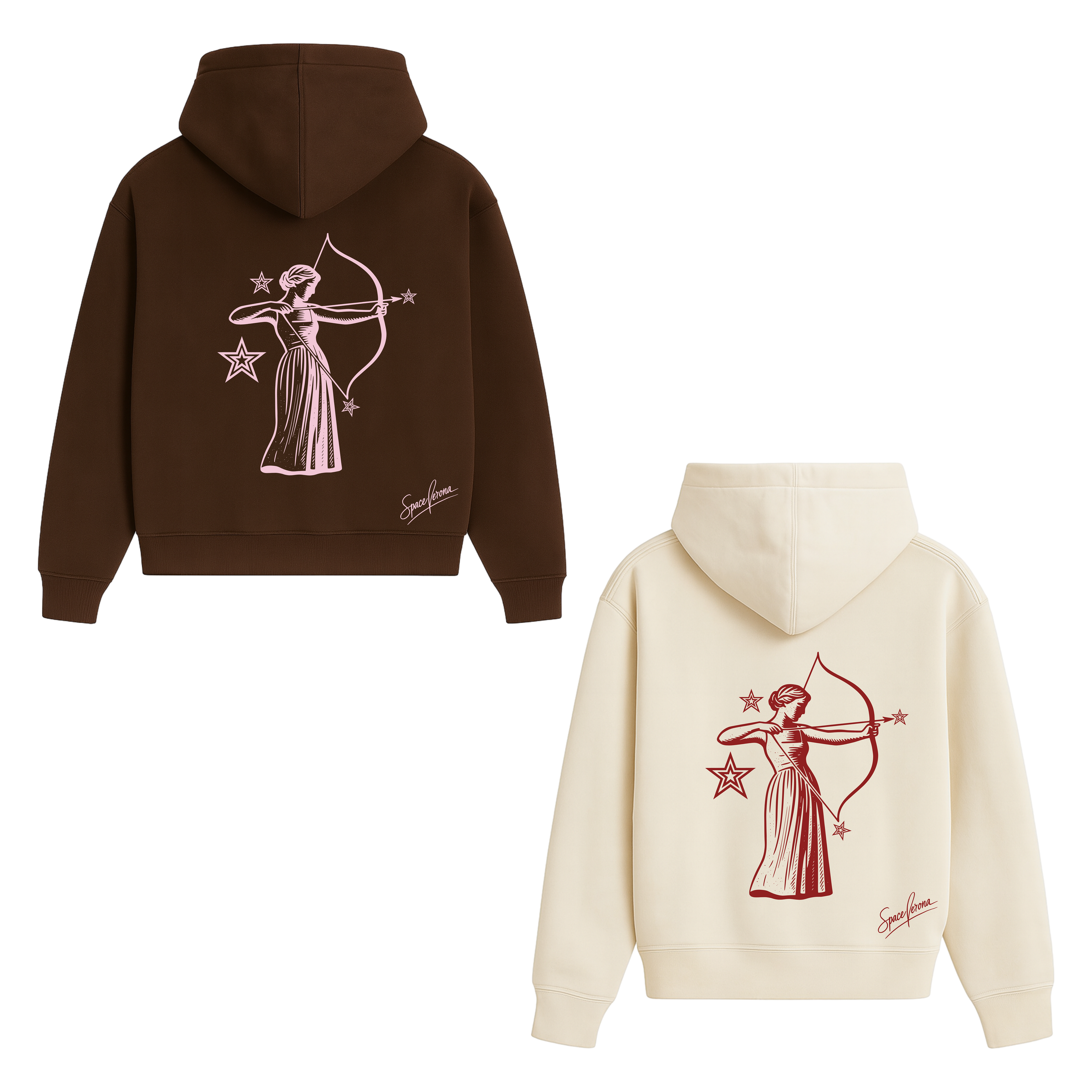 Pack "Dúo" Sudaderas cropped fit beige y marrón chocolate